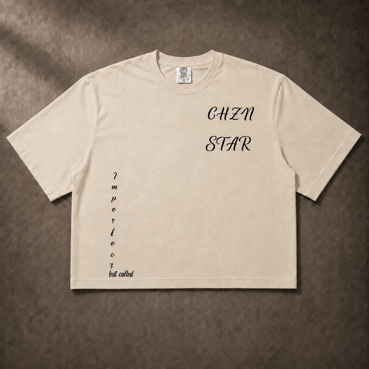Cream cropped tee