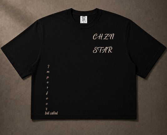 Black cropped tee
